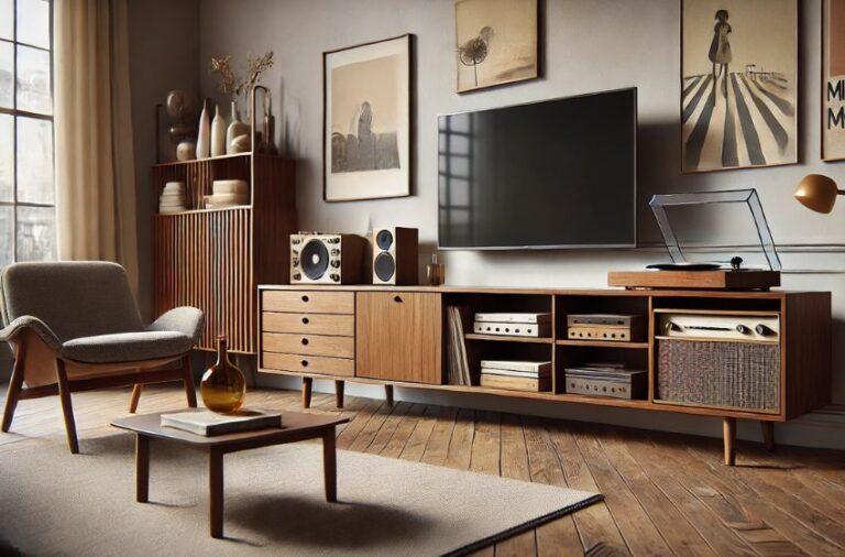 mid century modern entertainment center